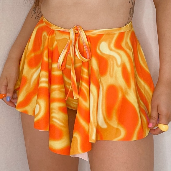McEwan Studio Dresses & Skirts - McEwan Studio Hot Sauce Lacey Top & Mini Wrap Skirt Set